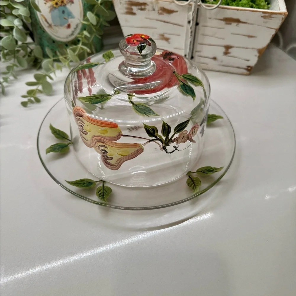 Libby hand painted fruit/ cheese platter